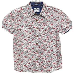 Ricky Singh Flamingo Button Down Shirt Boys S Tropical Hawaiian Vacation Floral